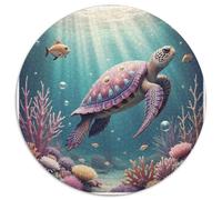 Sea TurtleJigsaw Puzzles 1000 Piece for Adults Kids Round The Underwater WorldCreative Challenging Family Decorations1000pcs (67.5x67.5cm)