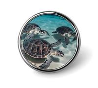 Sea Turtles Badge Holder Personalized Round Badge with Picture Pin Aluminum Alloy Button Pin Exquisite Brooch Fashion Button Badges Clothes Decorative Pins