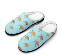 Sea Turtles Cute Men's Memory Foam Slippers Comfort Cotton Slip On House Shoes for Indoor Outdoor 13-14(46-47)