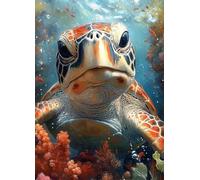 Sea Turtles Diamond Art Animal Diamond Painting Kits for Adults Beginner 5D DIY Full Square Drill Cross Stitch Kits for Adults Arts and Crafts for Bedroom Decor, Room Decor, Gifts 30x40cm -bby2507VU