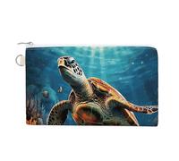 Sea Turtles Diamond Painting Coin Purse with Key Ring Cute Change Purse Travel Portable Keychain Wallet with Zipper for Women Men, style, One Size, Floral