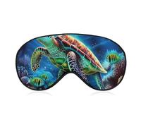 Sea Turtles Diamond Painting Eye Mask, Side Sleeping Mask Light Blindfold Sleeping Mask Nose Pad and Elastic Band for Children Women and Men