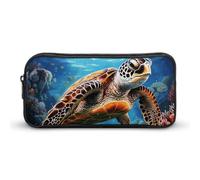 Sea Turtles Diamond Painting Pencil Case - Large Aesthetic Makeup Bag Multi-Purpose Pencil Pouch Cute Cosmetic Bag with Zipper Closure for Office, Home, Study & Travel
