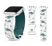 Sea Turtles Engraved Two-Tone Silicone Band for Apple Watch