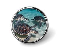 Sea Turtles Lapel Pin Brooches Round Fashion Brooch Pin Cute Button Badges Alloy Button Pins Enamel Pins Metal Pinback for Hat Shirt Clothing Bags
