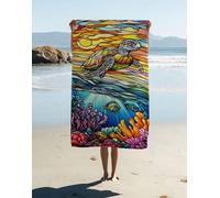 Sea Turtles Microfibre Beach Towel 200x100cm 1 Pack, Large Beach Towels for Adults Artistic Pattern with Waterproof Storage Bag Quick Dry Sand Free Lightweigh for Travel Pool Camping Gym J34-6C