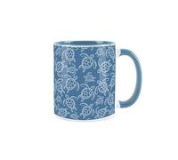 Sea Turtles Mug - Light Blue Seaside Ocean Mug - Nautical Ceramic Tea/Coffee Gift Cup