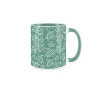 Sea Turtles Mug - Turquoise Blue Seaside Ocean Mug - Nautical Ceramic Tea/Coffee Gift Cup
