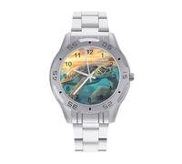 Sea Turtles Ocean Classic Wrist Watches for Men Casual Business Watch Stainless Steel Band for Boyfriend Father