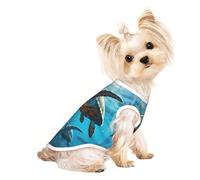 Sea Turtles Print Dog Shirt Summer Pet T-Shirts Stretchy Cats Dogs Tee Shirt Sleeveless Tank Top Dog Vest