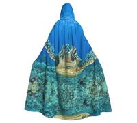 Sea Turtles Print Hooded Cloak Cape Costume Robe