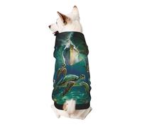 Sea Turtles Printed Dog Hoodie Soft Dog Sweatshirt Cute Cat Dog Clothes for Small Dogs Kitten Puppy, 2XL