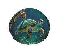 Sea Turtles Printed Shower Cap,Waterproof Shower Cap For Women Reusable Shower Hat Bath Caps With Elastic Band