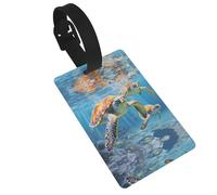 Sea Turtles Printed Travel Bag Labels Unique Suitcase Identifiers with Personal Information Column