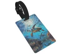 Sea Turtles Printed Travel Bag Labels Unique Suitcase Identifiers with Personal Information Column