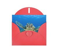 Sea Turtles Printing Notecards With Envelopes Funny Love Buckle Pearl Paper Envelope Packaging Holiday Greeting