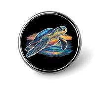 Sea Turtles Round Brooches And Pins for Women 1" Men Lapel Pin for Hat Bag Backpack Decor