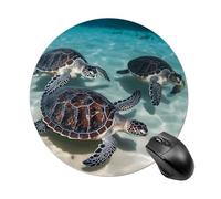 Sea Turtles Round Mouse Pad with Non-Slip Rubber Base Mousepad Portable Mouse Mat Office Accessory for Gamers, Office Workers