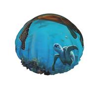 Sea Turtles Shower Caps, Waterproof Bath Caps Reusable Shower Caps Band Bath Hair Hat For Women Ladies