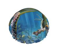 Sea Turtles Shower Caps, Waterproof Bath Caps Reusable Shower Caps Band Bath Hair Hat For Women Ladies
