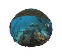 Sea Turtles Shower Caps, Waterproof Bath Caps Reusable Shower Caps Band Bath Hair Hat For Women Ladies