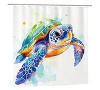 Sea Turtles Shower Curtain 240x200 Shower Curtains for Bathroom Extra Wide Weighted Bath Curtain with 12 Hooks Waterproof Polyester Washable Bathroom Curtains Decor Gifts for Women (Colourful) J-87