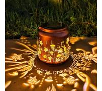 Sea Turtles Solar Lantern - Waterproof Outdoor Metal LED Chandelier, Stylish Lawn Projection Light, Hollow Decorative Lantern,Solar Lights Sea Turtle as Gifts for Garden,Patio,Lawn,Pathway,Yard