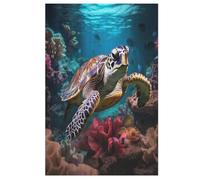 Sea Turtles Wooden Jigsaw Puzzles 1000 Piece Puzzle For Adults. Challenging To Complete But Fun And Humorous Jigsaws 78×53cm