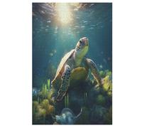 Sea Turtles Wooden Jigsaw Puzzles 1000 Piece Puzzle For Adults. Challenging To Complete But Fun And Humorous Jigsaws 78×53cm