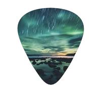 Sea under the Aurora Borealis Wear-resistant guitar picks for guitar, bass, electric guitar, ukulele, thin, medium, heavy, 12-piece guitar picks