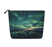 Sea under the Aurora Borealis Women's toiletry and cosmetic bag, unisex toiletry storage bag, personal care storage bag