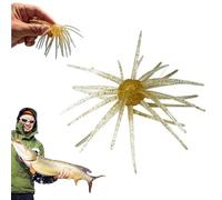 Sea Urchin Bait, Soft Simulation Sea Urchin Bait, Artificial Squirm Fuzzy Dice Fishings Soft Lure Baits Accessories, Effective Hook Baits for Trout Catfish Saltwater Casting Angling