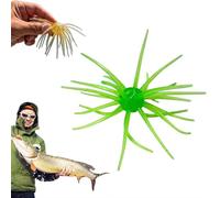 Sea Urchin Bait, Soft Simulation Sea Urchin Bait, Artificial Squirm Fuzzy Dice Fishings Soft Lure Baits Accessories, Effective Hook Baits for Trout Catfish Saltwater Casting Angling