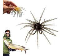 Sea Urchin Bait, Soft Simulation Sea Urchin Bait, Artificial Squirm Fuzzy Dice Fishings Soft Lure Baits Accessories, Effective Hook Baits for Trout Catfish Saltwater Casting Angling