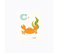 Sea Urchin Studio ABC Wall Art for Kids, C/Crab