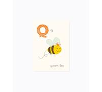 Sea Urchin Studio ABC Wall Art for Kids, Q/Queen Bee