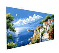Sea View Diamond Art Kits Adults, Small Town Diamond Painting Kit, Square Full Drill Paint by Numbers for Adults 40 x 80in, Crystal Art Rhinestones Embroidery Cross Stitch Artwork, Gifts Model-15784