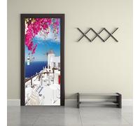 Sea View Door Stickers for Interior Doors European Style Architecture 3D Door Sticker Murals Decals Wallpaper Self Adhesive Waterproof Poster for Bedroom Living Bathroom 80x200 cm e-1434