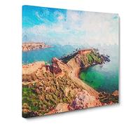 Sea View from Malta Canvas Print | Gallery Wrapped 30mm Frame Wall Art | 20x20 inches | Ready to Hang | Modern Seascape Picture | Living Room Bedroom Lounge Office