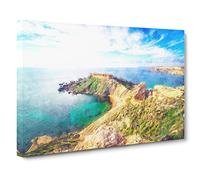 Sea View From Malta Canvas Print | Gallery Wrapped 30mm Frame Wall Art | 30x20 inches | Ready to Hang | Coastal Seascape Picture | Living Room Bedroom Lounge Office