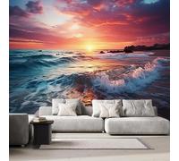 Sea View Photo Wallpaper for Bedroom Ocean, Ocean, The Beach, Hawaii 3D Small Wall Mural, Removable Peel and Stick Self-Adhesive Wall Decal for Boys Girls Living Room Office Decor 79"x 55" T-65
