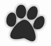 Sea View Stickers 30 Dog Cat Paw Print Stickers - Black