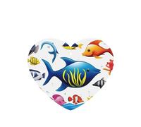 Sea Water Animals Pattern Car Air Fresheners 6 Pcs Heart Shape Hanging Aromatherapy Tablets Scented Fresheners For Bedroom Bathroom
