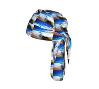 Sea Wave Landscape Print Helmet Cap Quick Dry Cycling Skull Wrap Breathable Polyester Adjustable Adult Summer Beanie