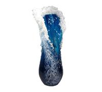 Sea Wave Vase Resin Nautical Glass Vase Coastal Decor Vase Ocean Blue Home Decoration for Office and Living Room Decorations (30cm)