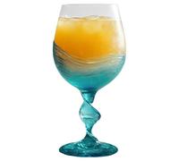 Sea Wave Wine Glass - Elegant Cocktail Drinkware, Curved Beverage Glass with Handcrafted Design, Crystal Build, Tabletop Accessory with Artistic Wave Pattern, Sophisticated Glassware Solution for Home