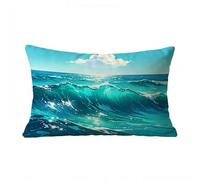 Sea Waves Pillow Cases, Bright Cushion Covers 80x60, Art Decor Bed Sofa Cushion Covers 60x80cm Skin-Friendly Comfortable; Sweat-Wicking and Breathable for All-Season Who Sweat Easily Gifts BZTL-0572