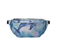 Sea Whale and Jellyfish Printed Fanny Pack Waist Bag for Men Women, Adjustable Bumbags Hip Bum Bag Travel Crossbody Bags Sports Running Hiking Belt Bag