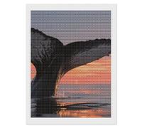 Sea Whale Tail Diamond Art Kits for Adults 12"x16" DIY Diamond Painting Kit for Beginners Gem Art Painting with Round Full Drill Diamonds DIY Paint Paintings for Home Wall Decor Gift
