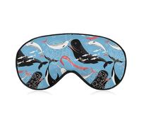 Sea Whales Amazing Ocean Animals Soft Sleep Mask with Adjustable Strap Eye Masks Cover Blocks Light for Women Men